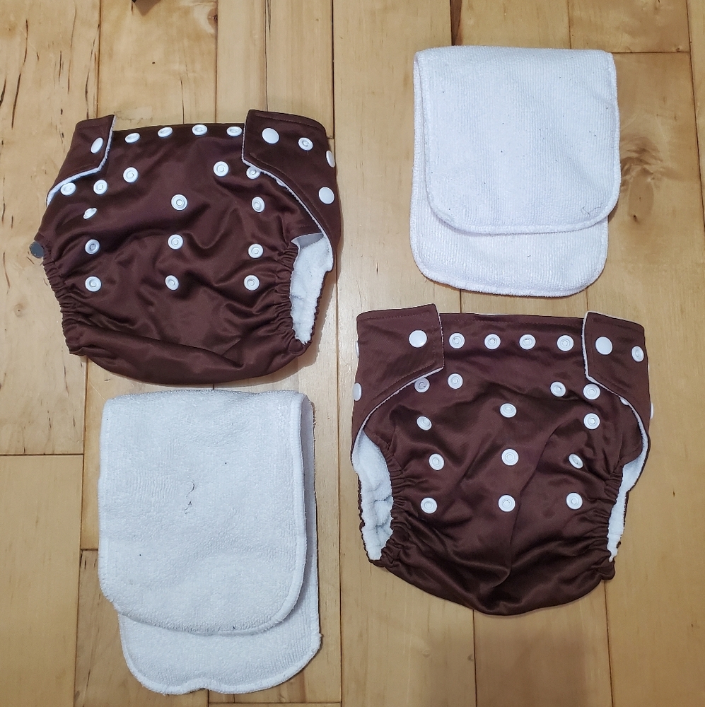 Brown and White Kids Cloth Diaper Set Ka Waii Baby